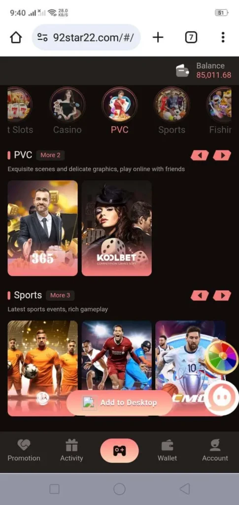 pvc games in 92 star